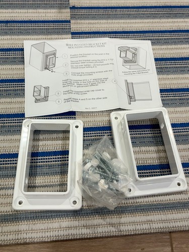 White deck railing bracket - white,