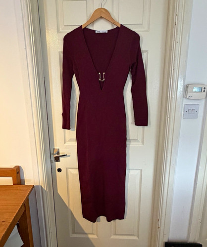 Zara burgundy ribbed knit - ribbed,