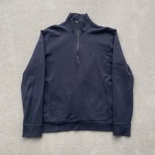 Dior Homme Cotton 1/4 Zip Embroidered Bee Sweater Sweatshirt Size 50 Navy