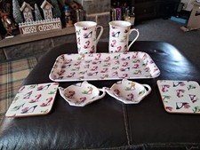 2 X Maxwell Williams Fancy Feet Mugs, Coasters, Teabag Holders And Sandwich Tray