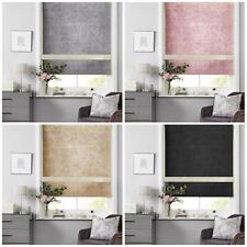 CRUSHED VELVET BLACKOUT DIM OUT DIAMANTE TRIM ROLLER BLINDS, CHILD SAFE EASY FIT