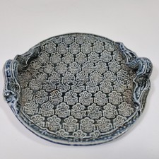Unidentified Studio Pottery Salt Glazed Dish With Twin Handles 13.3cm Wide "MA"