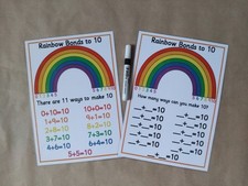 Rainbow bonds to 10, Number Bonds, Addition, KS1 Numeracy Teaching Resource