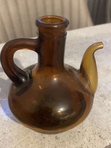 Vintage amber glass cruet - vintage,