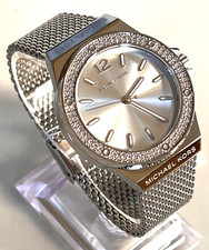 Michael Kors MK7337 Women's Lennox Silver-Tone S/Steel Watch BNWT Gift Box $250