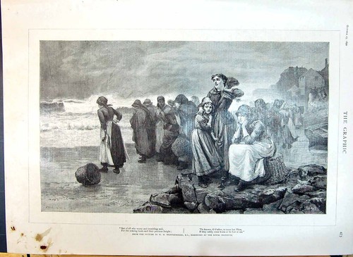 Old 1890 stormy - stormy, sea