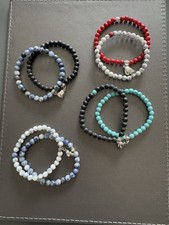 JOB LOT!!! 9 Pairs Distance Couple Lovers Beaded Bracelets with Magnetic Heart