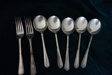 5  EPNS soup spoons & 2 insignia EPNS A1 Forks
