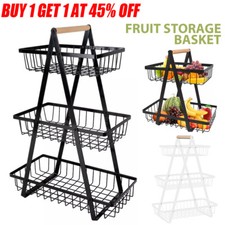 2/3 Tier Fruit storage Basket Fruit Bowl Holder Bread Basket Vegetable Rack UK