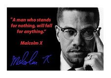 Malcolm X quote A4 reproduction autograph photograph poster choice of frame