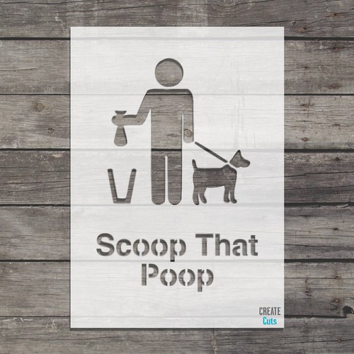 Scoop that dog poop stencil - dog,