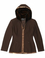 GATTINONI Womens Hooded Blazer Jacket IT 42 Medium Brown Animal Print AR01