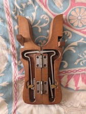 WW1 BRITISH ARMY OFFICER FOLDING WOODEN BOOT JACK WITH BOOT HOOK PULLS *RARE*