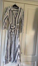 ZARA Striped Linen Blend Maxi