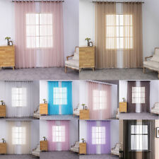 2PCS Solid Tulle Door Window Curtain Drape Panel Sheer Scarf Home Room Decor ⇘