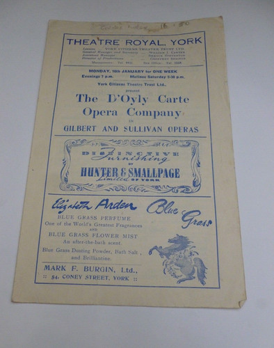 Oyly carte york theatre - d'oyly,