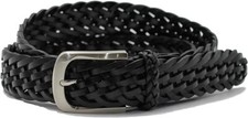 Mens Braided Real Leather Belt Retro Woven Smart Casual Jeans Chino Prong Buckle