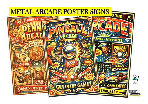 Vintage amusement arcade sign - arcade,