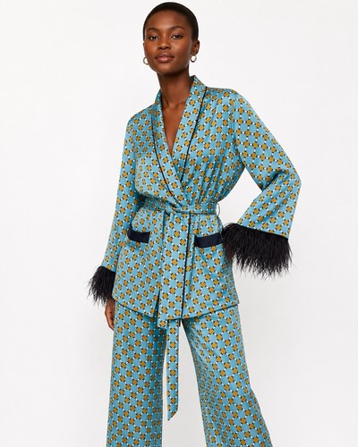 Zara blue geometric print - geometric,