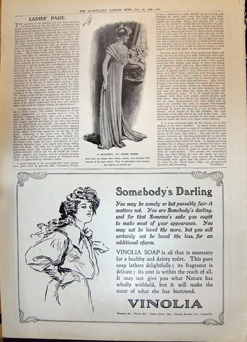 Antique print 1908 ladies - print,