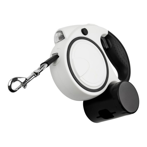 White retractable dog - white,