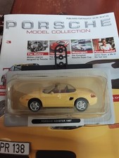 Retro Collectable De Agostini Porsche BOXSTER 1997 IN YELLOW WITH STAND