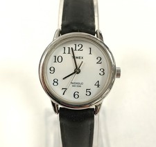 Time Indiglo Ladies Watch Y8 Stainless Steel White Dial Collectible Wristwatch