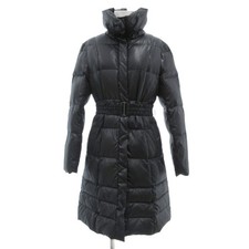 Down Coat Women Black Belted