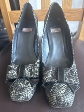 HB spans Snake Print Leather Heels Lady Shoes Size 40/ Uk6.6