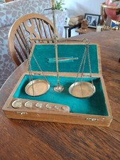 Vintage wooden cased balance