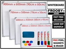 MAGNETIC WHITEBOARD W/ CHALKBOARD ERASER PENS DRY WIPE NOTICE OFFICE SCHOOL HOME