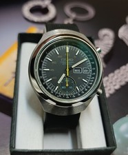 GENT´S VINTAGE SEIKO HELMET CHRONOGRAPH AUTOMATIC BLACK DIAL 6139-7101