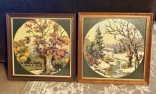 Vintage German framed Gobelin