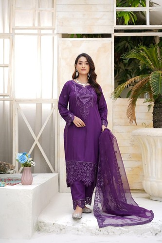 Pakistani cotton stitched suit - cotton,