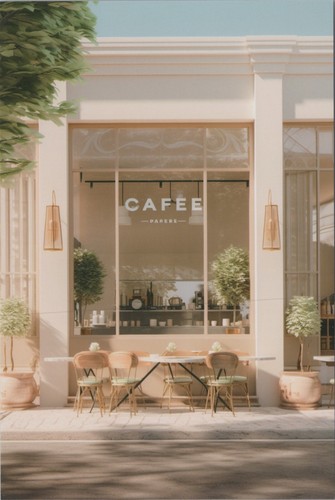 Cafe cafee store front table - cafee,