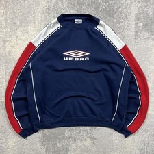 Vintage 00s Umbro Sweatshirt Large Mens Navy Embroidered Crew Neck