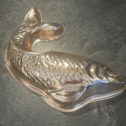 Vintage coloured metal salmon - coloured,