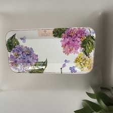 Shabby Chic Hydrangea Nanette Lipore Melamine 15" Serving Tray Spring Summer