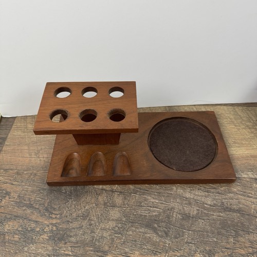 Vintage walnut pipe stand - 6,
