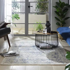 Habitat Traditional Natural Blue Cut Pile Rug 170x120CM For Living Room Bedroom