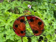 GARDEN GLASS LADYBIRD FLOWER