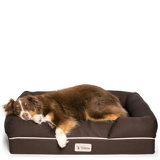 PetFusion BROWN Ultimate Solid WATERPROOF Memory Foam Dogs Premium Bed Large