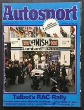 SUNBEAM Talbot Lotus in RAC Rally Autosport Magazine 27 Nov 1980