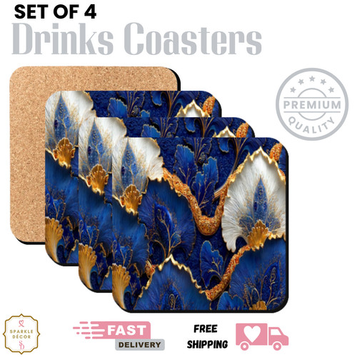 Coasters set coral floral - of,