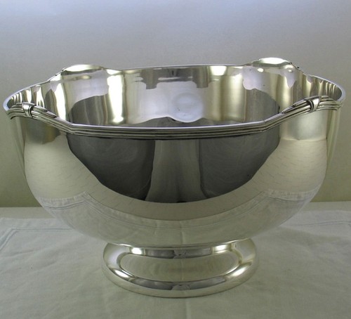 Silver punch bowl - silver,