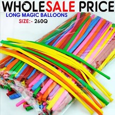 100 X Long Plain Balloons