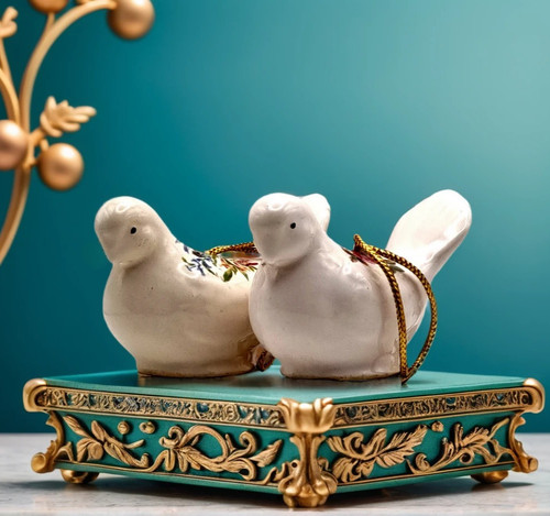 Olde ceramic pomander doves - ye,