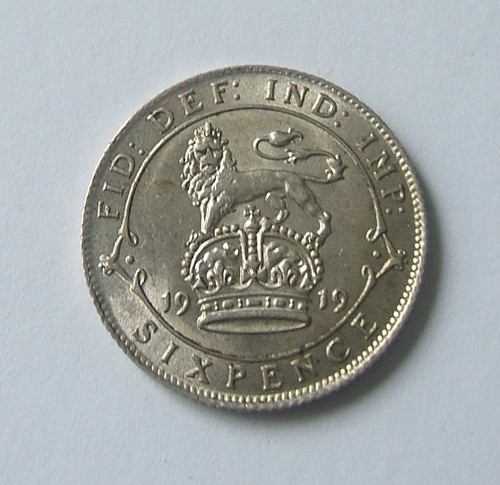 1919 george silver sixpence - 1919,