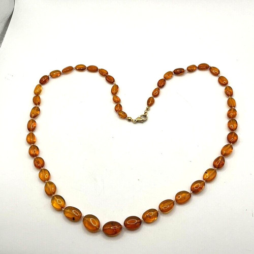 Faux amber necklace - , knotted