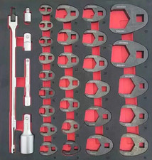 Crowsfoot Spanner 32 Piece Set 3/8'' 1/2'' 3/4'' 10-50mm & Ext Bars & Adaptors